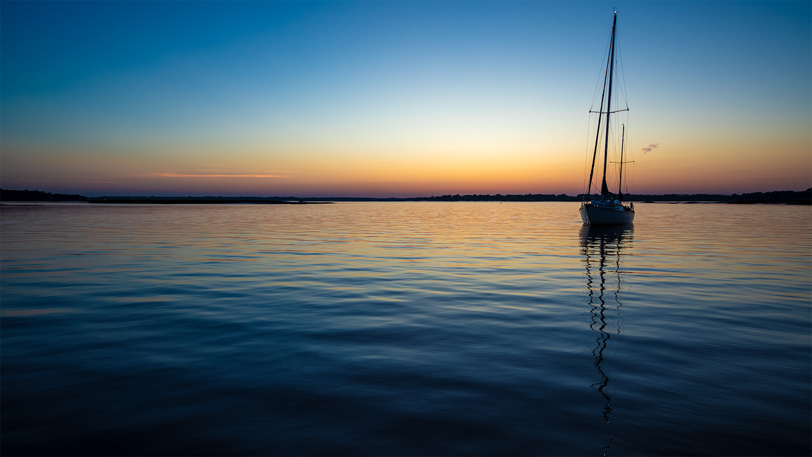 A Hinkley 48 yawl at anchor, this vessel is a full time crusing boat