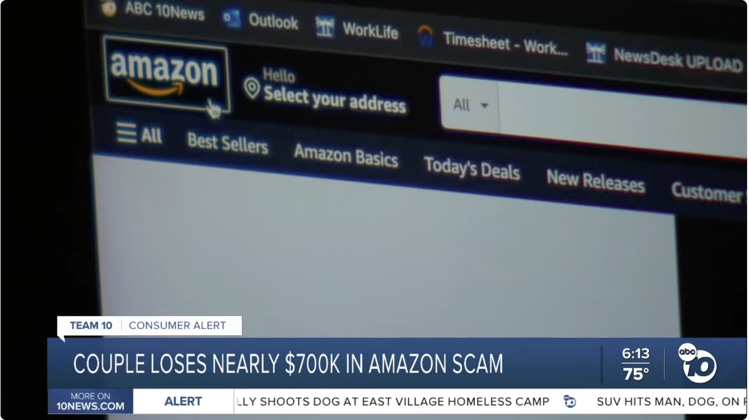 The spoofed Amazon site from ABC10